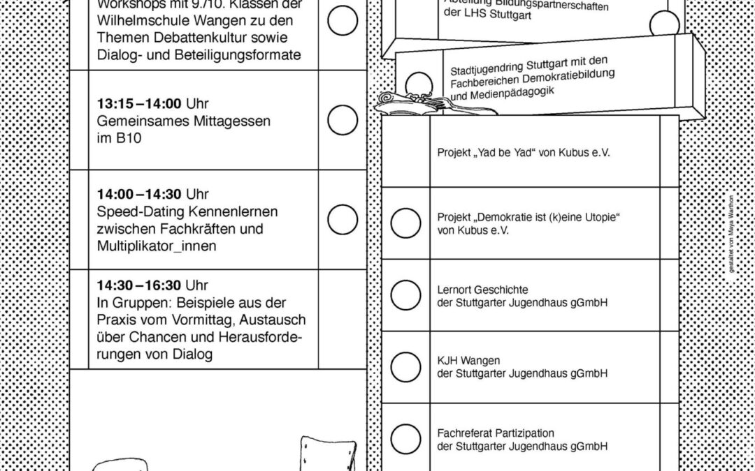 Zweite Stuttgarter Demokratiebildungswerkstatt im Kinder- und Jugendhaus Wangen –„Debattenkultur, Dialog und Beteiligungsformate“